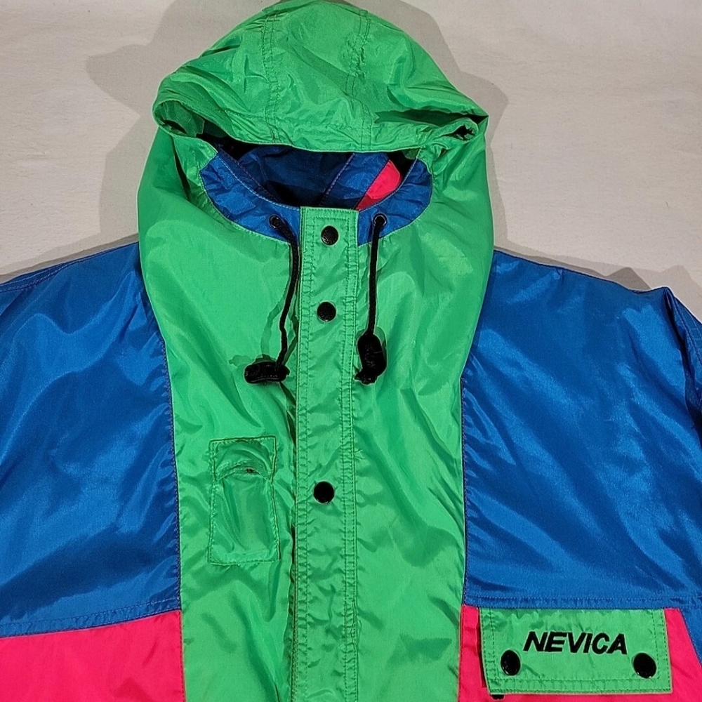 Nevica Survival Ski Jacket Neon XL 40M Recco Apres Ski Retro Vintage 80s 90s